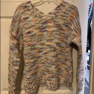 Loft Spacedye Double V Sweater